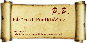 Pércsi Periklész névjegykártya